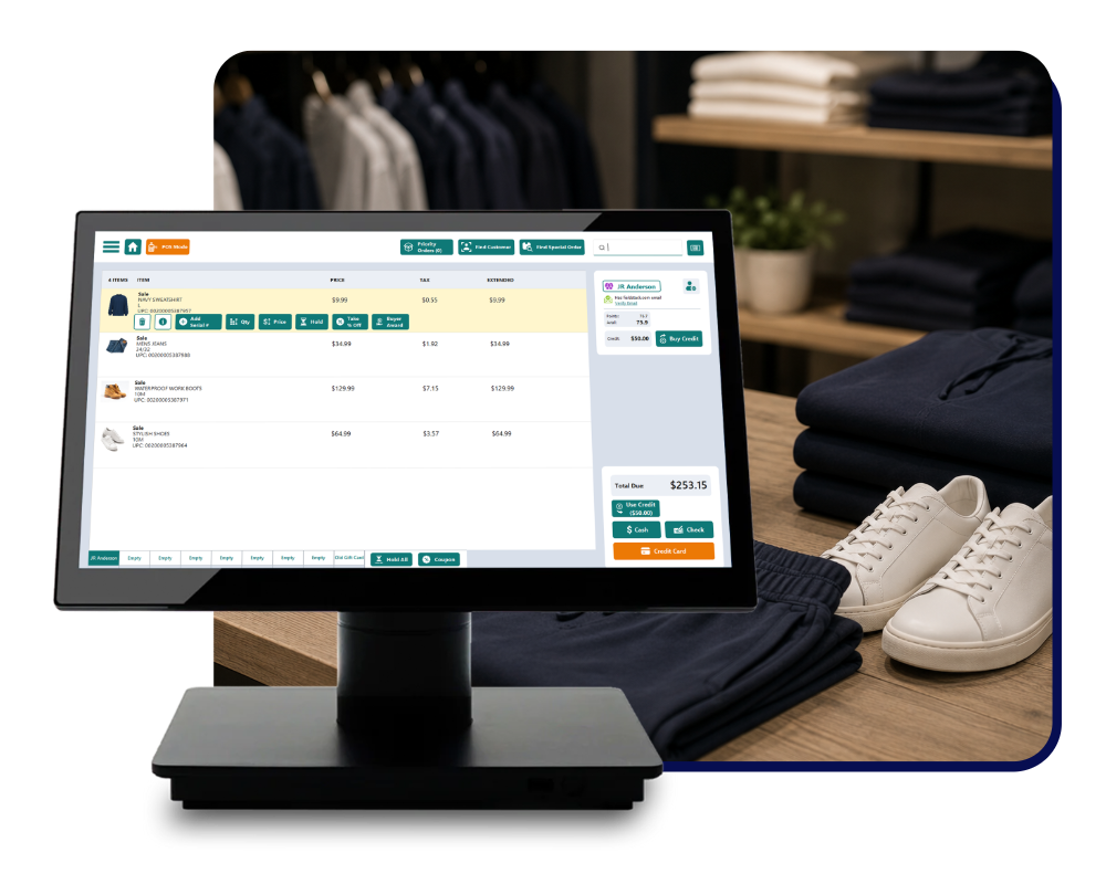 FieldStack Apparel & Footwear POS System Hero