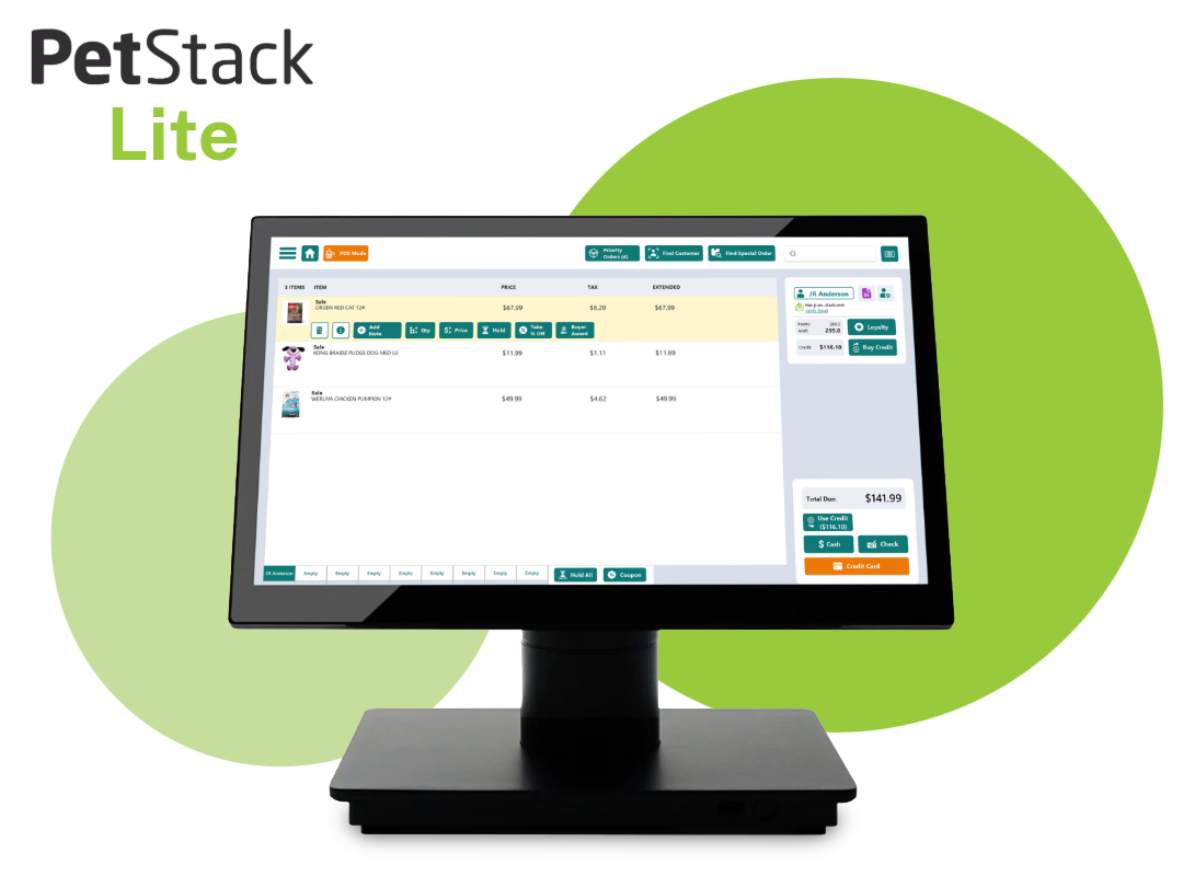 PetStack Lite POS interface